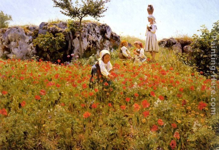 Viggo Christian Frederick Pedersen Picking Poppies, Sora